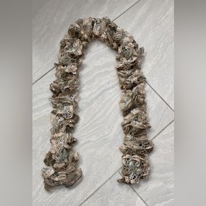 Handmade crocheted scarf sequin 51”